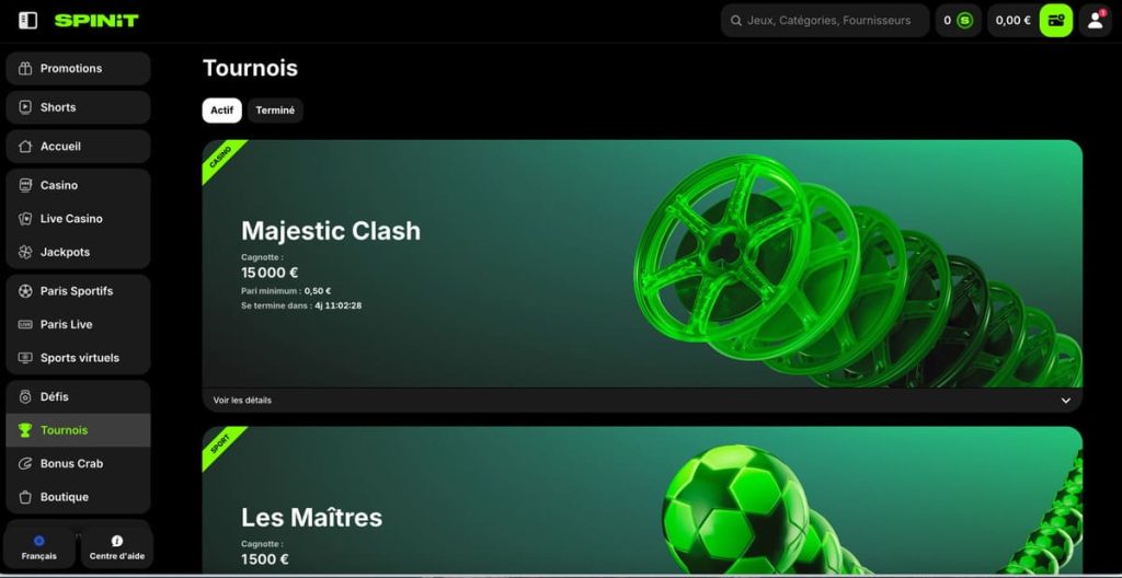 Spinit Casino tournois